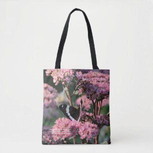 Bolso De Tela Almirante blanco mariposa Matrona Sedum