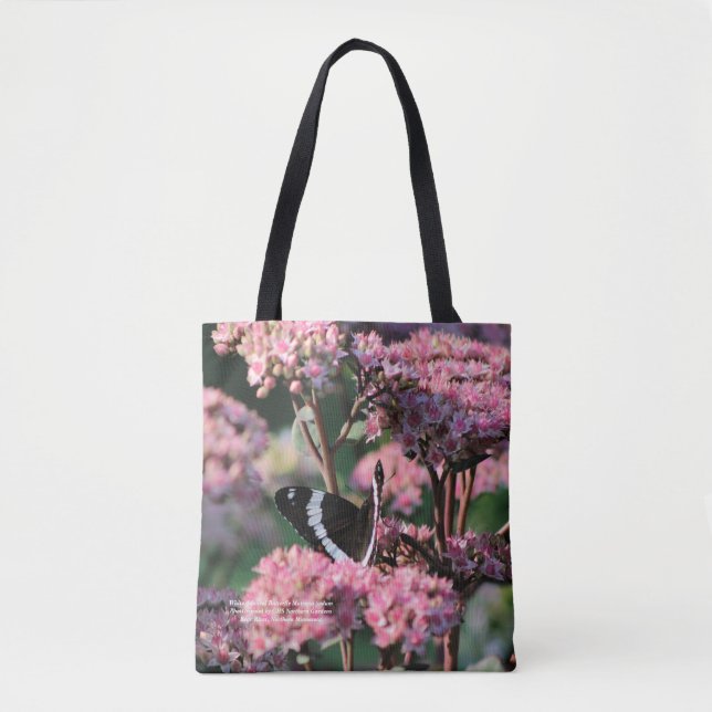 Bolso De Tela Almirante blanco mariposa Matrona Sedum (Anverso)