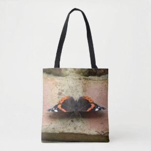 Bolso De Tela Almirante Rojo Mariposa Tote Bag