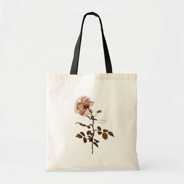Bolso De Tela Almost Wild Botanical Rose (Frente)