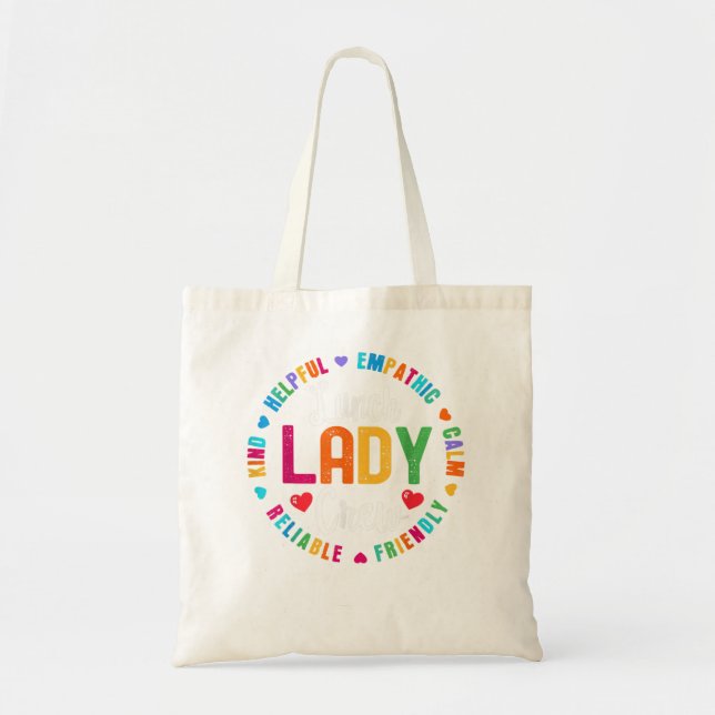 Bolso De Tela Almuerzo escolar Dama Crew Funny Ladies Cafetería  (Frente)