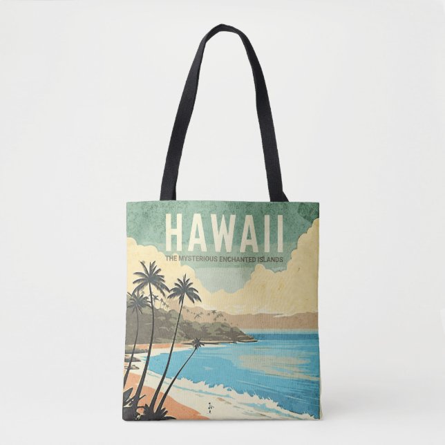 Bolso De Tela Aloha de Hawaii Vintage Travel (Anverso)