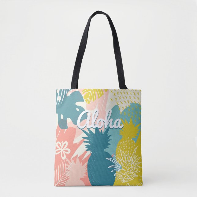Bolso De Tela Aloha de piña tropical (Anverso)