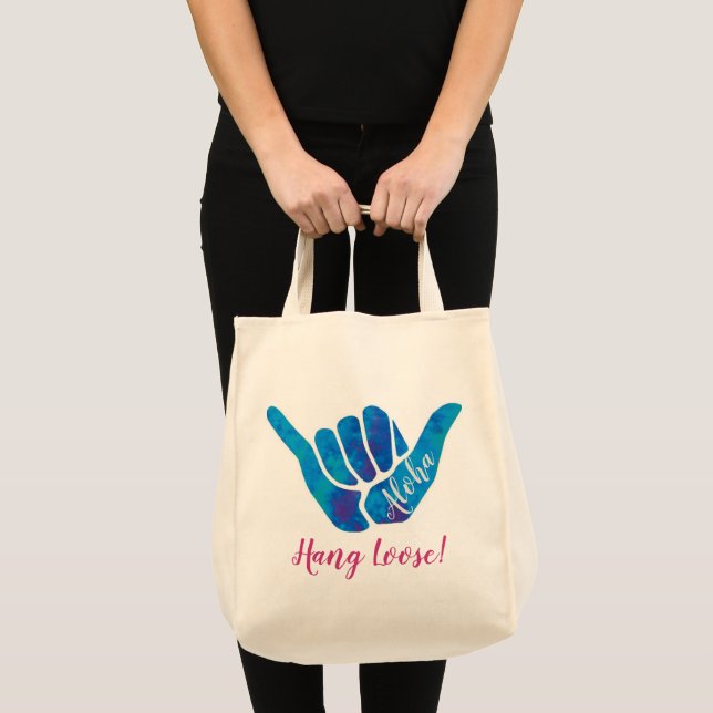 Bolso De Tela Aloha Hang Loose, Rótulo de la mano de Shaka (Anverso (producto))