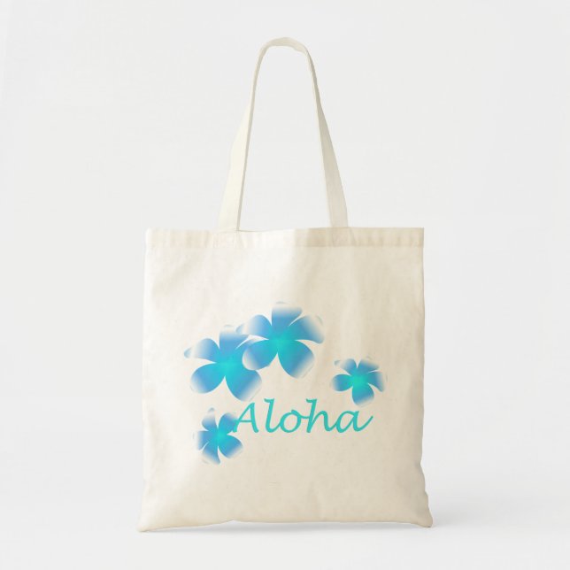 Bolso De Tela Aloha Hawaii Flor tropical Aqua Tote Bag (Frente)