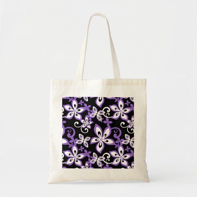 BOLSO DE TELA ALOHA HAWAII (NEGRO/PURPLE) (Frente)