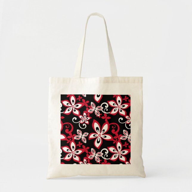 BOLSO DE TELA ALOHA HAWAII (NEGRO/ROJO) (Frente)