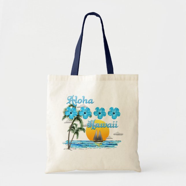 Bolso De Tela Aloha Hawaii Sailing Sunset (Frente)