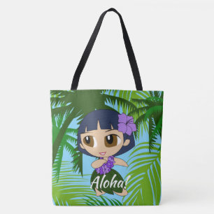 Bolso De Tela Aloha Honeys Hawaiian Hula Chica Beach Bag
