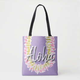 Bolso De Tela Aloha Lei hawaiano de plumeria floral elegante pas