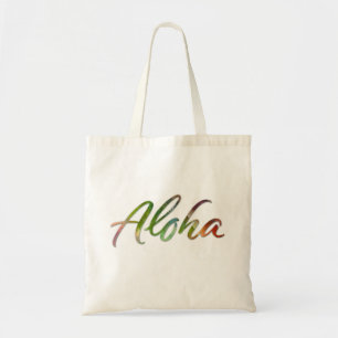 Bolso De Tela Aloha - Letras Tropicales - Naturaleza de Hawái Ha
