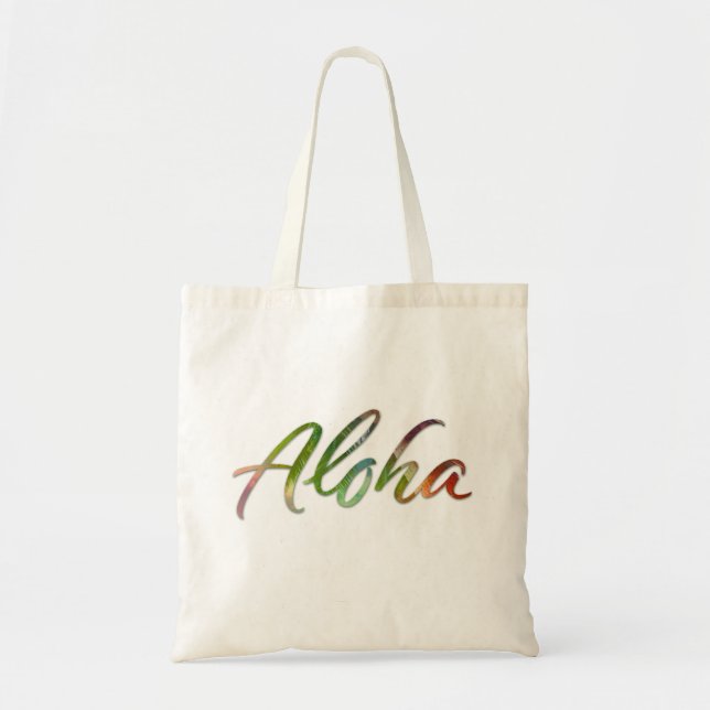 Bolso De Tela Aloha - Letras tropicales - Naturaleza Hawai'i de  (Frente)