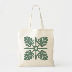 Bolso De Tela Aloha Spirit Hawaiian Quilt - Monstera & Paddles