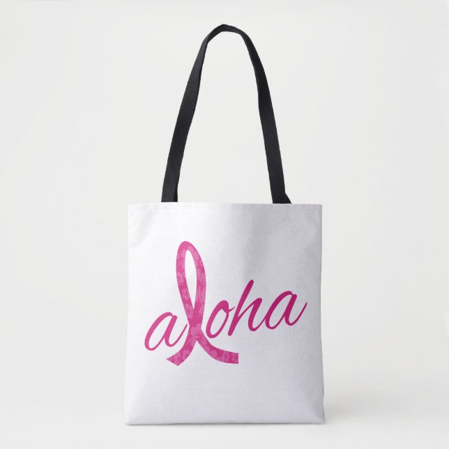 Bolso De Tela Aloha Spirit Pink Ribbon Design for Breast Cancer (Anverso)