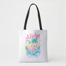 Bolso De Tela "Aloha State of Mind" Funny Boho Coastal 