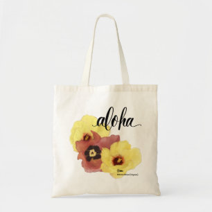 Bolso De Tela Aloha Tote Bag Hau Hibiscus Aloha (espalda vacía)