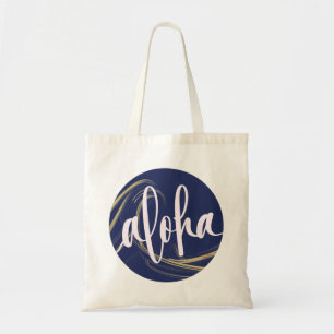 Bolso De Tela Aloha Tote Bag Kai Ocean (espalda en blanco)