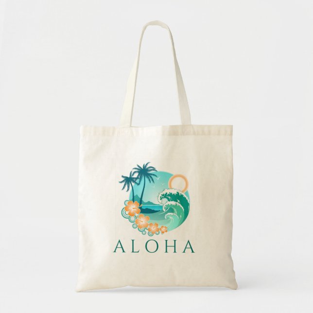 Bolso De Tela Aloha Tropical (Frente)