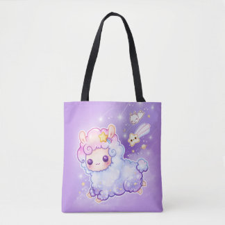 Bolso De Tela Alpaca linda del chibi con la estrella fugaz del