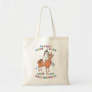 Bolso De Tela Alpaca-Your-Bags-Let's-Play-Racquetball-Unicorn-Ri
