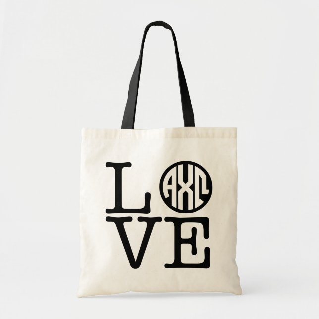 Bolso De Tela Alpha Chi Omega | Amor (Frente)