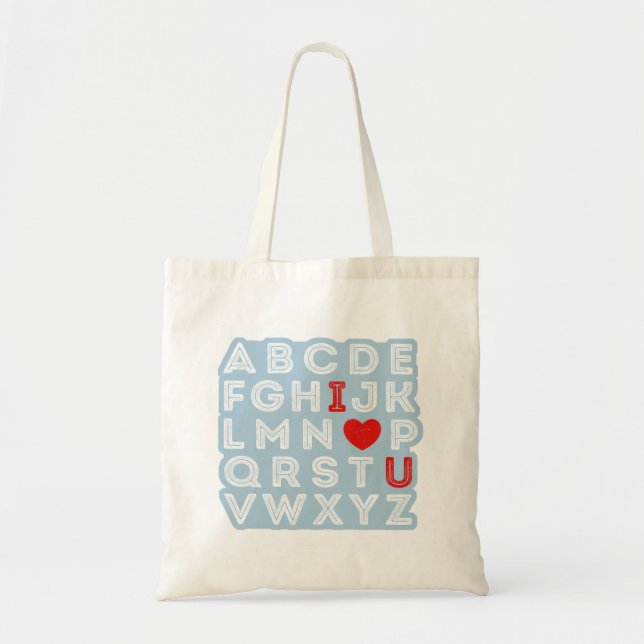 Bolso De Tela Alphabet ABC te amo (Frente)