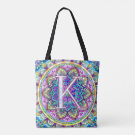 Bolso De Tela Alphabet K mandala