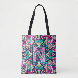 Bolso De Tela Alphabet N mandala