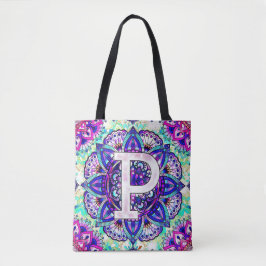 Bolso De Tela Alphabet P mandala