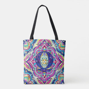 Bolso De Tela Alphabet Q mandala