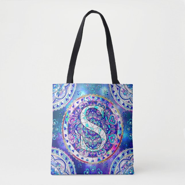 Bolso De Tela Alphabet S mandala (Anverso)