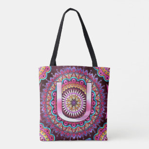 Bolso De Tela Alphabet U mandala