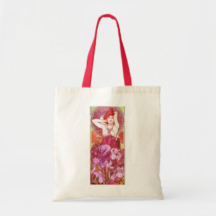 Bolso De Tela Alphonse Mucha Amethyst Floral Vintage Art Nouveau