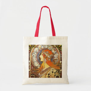 Bolso De Tela Alphonse Mucha La Plume Zodiac Art Nouveau Vintage