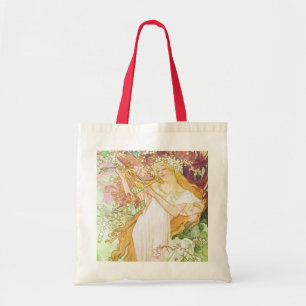 Bolso De Tela Alphonse Mucha Spring Floral Vintage Art Nouveau