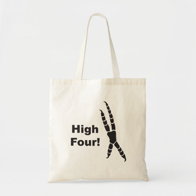 Bolso De Tela Alta huella de cuatro loros (alto cinco) (Frente)