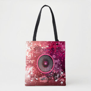 Bolso De Tela Altavoz de música y manchas de pintura