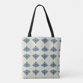 Bolso De Tela Alteración de damasco azul