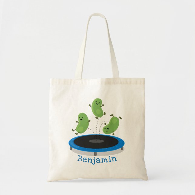 Bolso De Tela Alubias verdes graciosas y lindas en el personaliz (Frente)