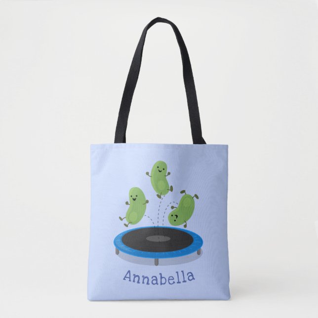 Bolso De Tela Alubias verdes graciosas y lindas en el personaliz (Anverso)