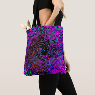 Bolso De Tela Alucinante Remolino Líquido Retro de Negro y Magen