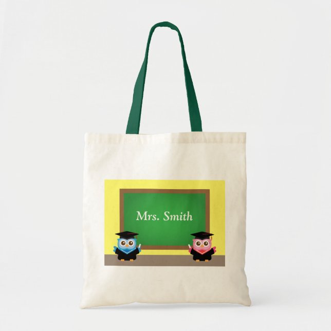 Bolso De Tela Alumnos de graduación educativa personalizados (Frente)