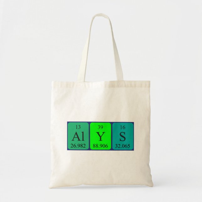 Bolso De Tela Alys nombre de tabla periódica tote bag (Frente)