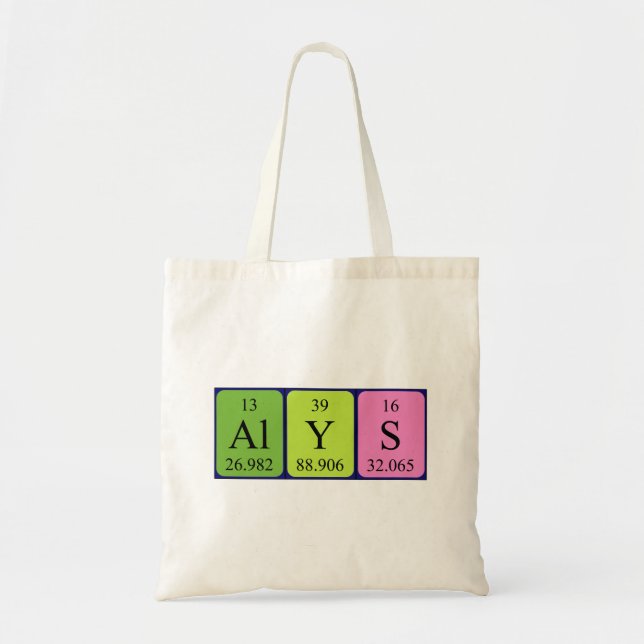Bolso De Tela Alys nombre de tabla periódica tote bag (Frente)