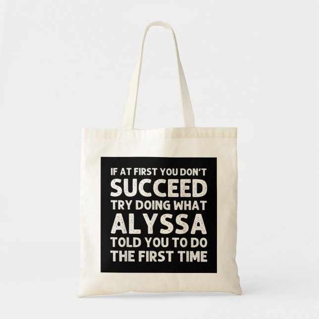 Bolso De Tela ALYSSA Nombre Navidades de Funny Birthday Personal (Frente)