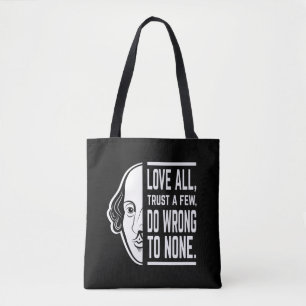Bolso De Tela Ama a todos, confía en unos pocos Cita de Shakespe