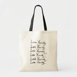 Bolso De Tela ¡Ama! Cita de caligrafía motivacional