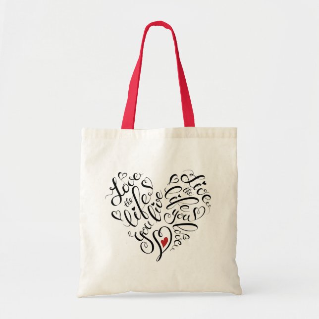Bolso De Tela Ama La Vida Que Vives (Frente)
