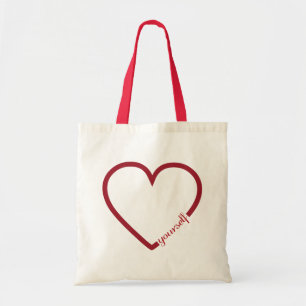 Bolso De Tela Ama tu corazón diseño minimalista