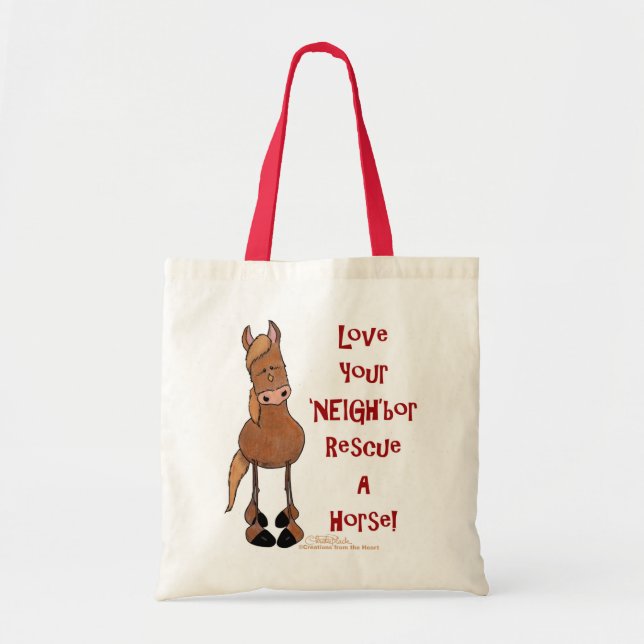Bolso De Tela Ama tu salvamento de caballos de VECINO (Frente)